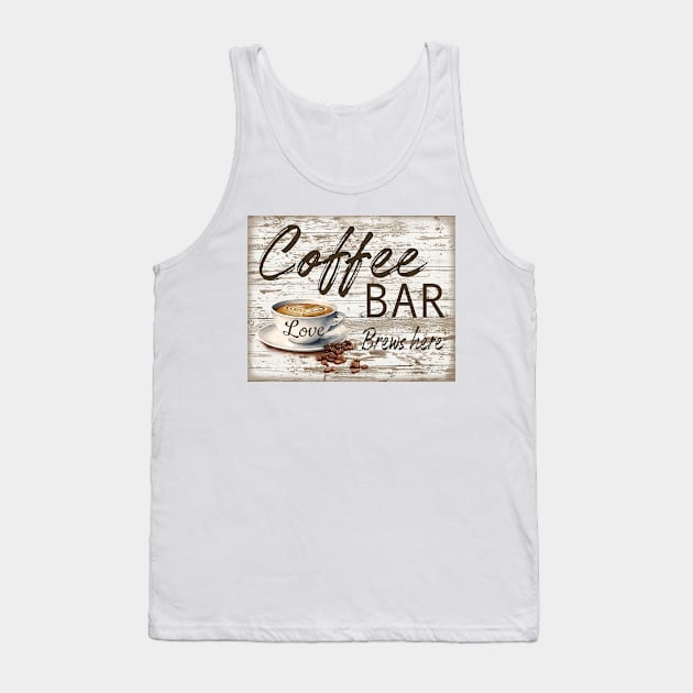 Shiplap Coffee Sign B2 Tank Top by Jean Plout Designs
